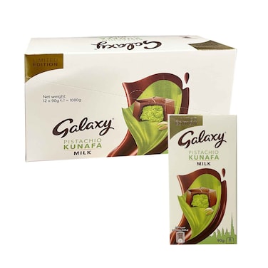 Galaxy Pistachio Kunafa Milk Chocolate 90gx12 Pieces