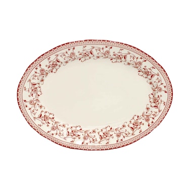 طبق تقديم بيضاوي من كلايتان أستر وردي بطول 35.5 سم