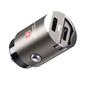 Swiss Military Car Super Fast Charger With USB-C To USB-C Cable 2 USB Ports 35 Watts