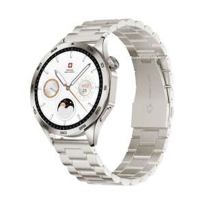 Swiss Military 1.43 Inches Amoled Display Golden Frame Smart Watch With Gold Metal Strap