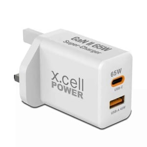 X.Cell 65W GaN ll Home Charger with 1C & 1A Ports White
