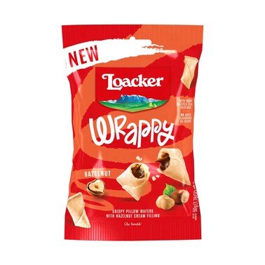 Loacker Wrappy Crispy Pillow Wafers with Hazelnut Cream Filling 50g