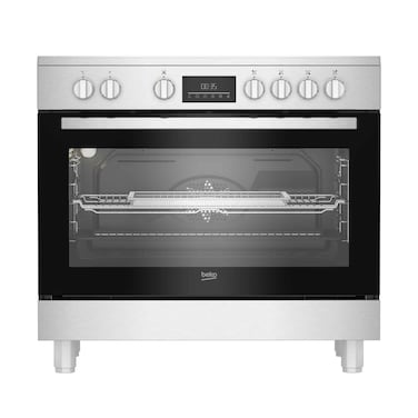 Beko Electric Ceramic Cooker 5 Vitroceramic Zones BGM30203EX 90cm Stainless Steel