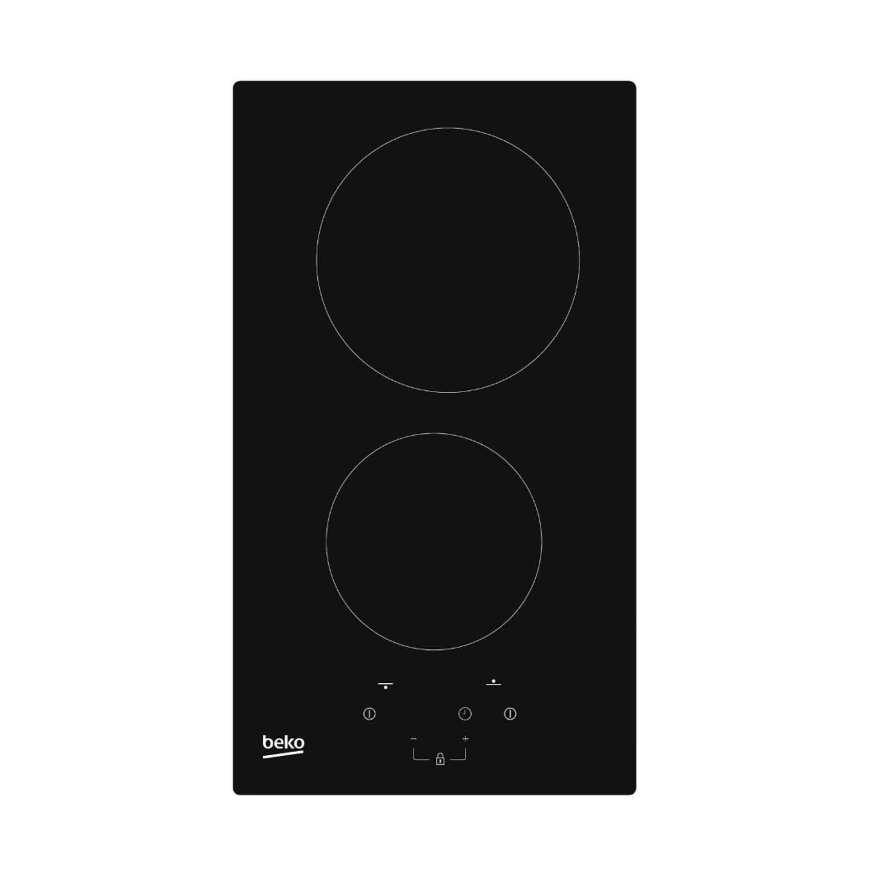 Beko Built In Hob 2 Vitroceramic Zones HDMC32400TX 30cm Black