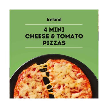 Iceland Frozen Pizza 4 Mini Cheese &amp; Tomato s 356g