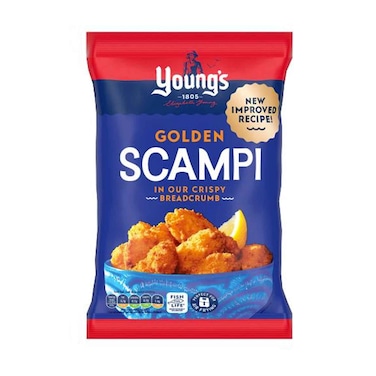 Youngs Golden Scampi Frozen Crispy Bread Crumbs Fish 220g