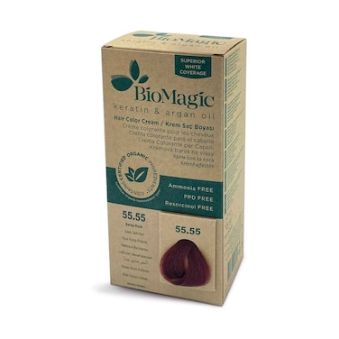 Biomagic Keratin &amp; Argan Oil Hair Color Cream 55.55 Deep Dark Red