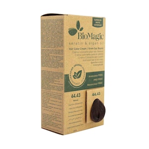 Biomagic Keratin & Argan Oil Hair Color Cream 44.43 Deep Brown Mahogany Gold