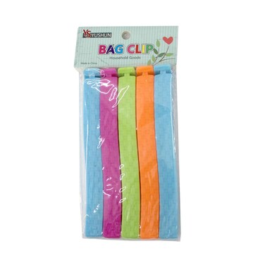 Yushun Plastic Bag Clips 14.5x1.5cm, 5Pieces Assorted