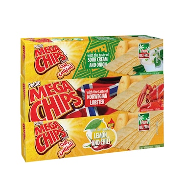 Mega Chips Potato Assorted 50gx3 Pieces