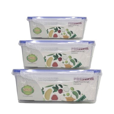 Gitco Preserva Plastic Food Container 3 Pieces Set