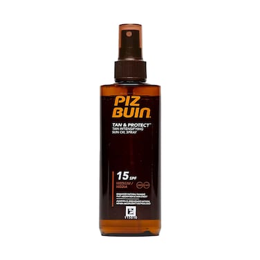 Piz Buin Sun Oil Spray Tan &amp; Protect Intensifying, 15spf Medium 150ml