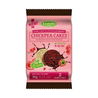 Lestello Dark Chocolate &amp; Raspberry Chickpea Cakes 36g