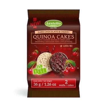 Lestello Dark Chocolate &amp; Cherry Quinoa Cakes 36g