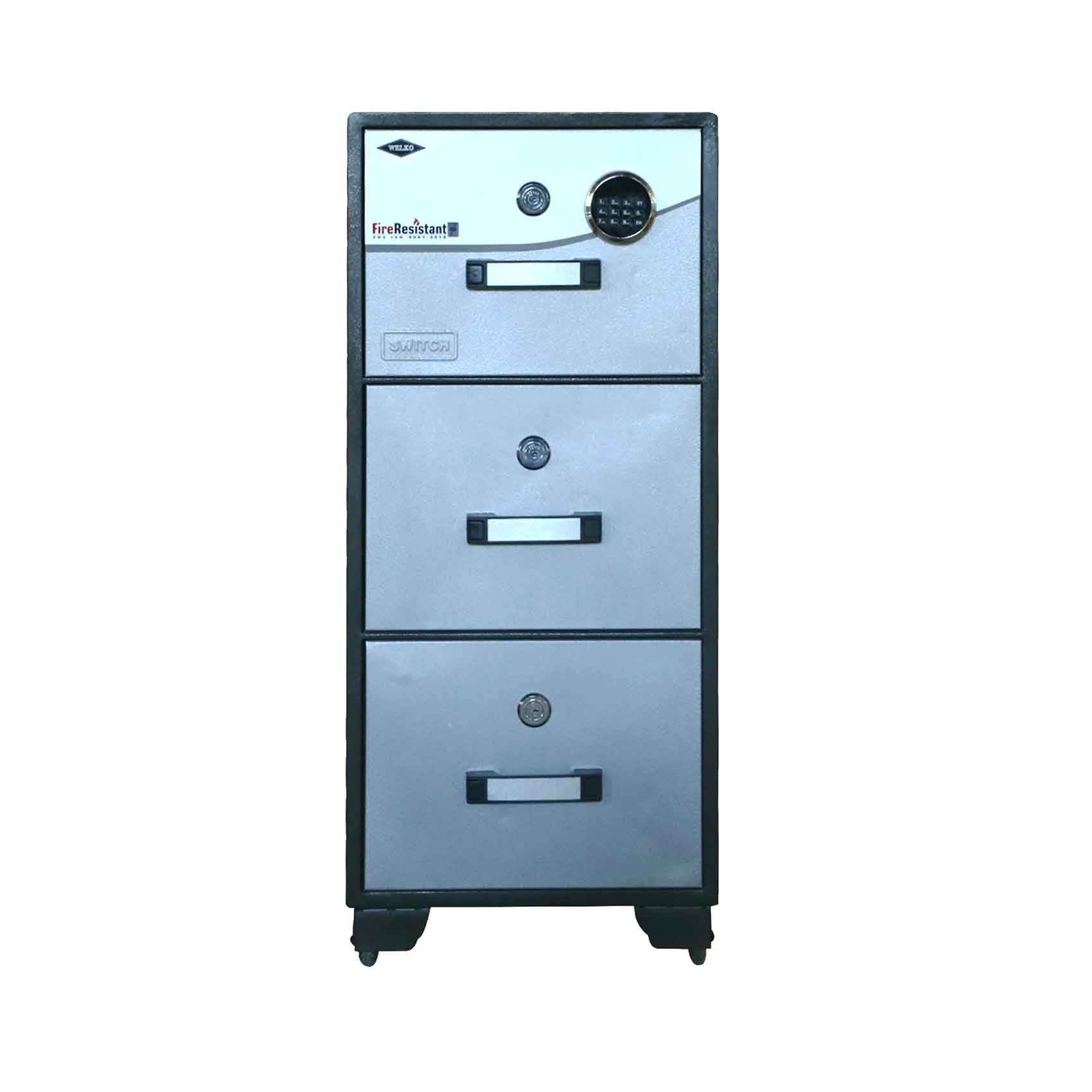 Welko Fire Resistant Filing Cabinet 3 Drawers FRC3 (Plus Extra 50 Qr Supplier's Delivery Charge Outside Doha)