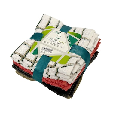 Cotton King Wash Cloth 30x30cm 8 Pieces Assorted