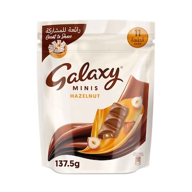 Galaxy Mini Smooth &amp; Cream Milk Chocolate With Hazelnut 137.5g