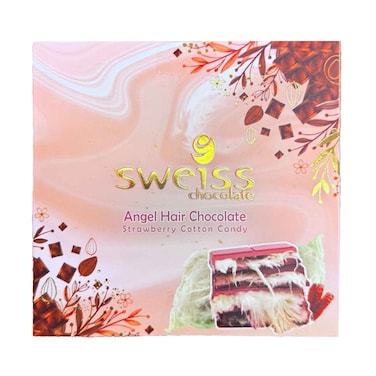 Sweiss Angel Hair Chocolate, Strawberry Cotton Candy Flavor 100g