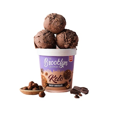 The Brooklyn Creamery Keto Ice Cream Cup, Rocky Chocolate 450ml