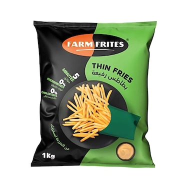 فارم فريتس بطاطس مقلية رفيعة مجمدة 1كغ