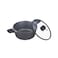 Prestige Essential Cast Aluminum Cookware Non Stick Casserole With Glass Lid 20cm Black