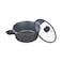 Prestige Essential Cast Aluminum Cookware Non Stick Casserole With Glass Lid 24cm Black