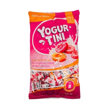 Roshen Yogurtini Hard Candies With Strawberry, Cherry and Peach Flavours 1kg