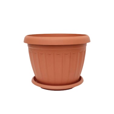 The Garden Center Terracotta Round Plastic Planter 16cm
