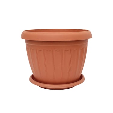 The Garden Center Terracotta Round Plastic Planter 18cm