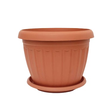 The Garden Center Terracotta Round Plastic Planter 24cm