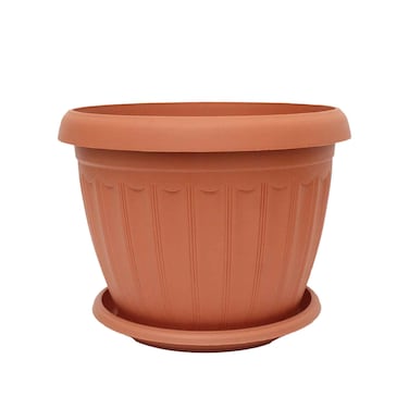 The Garden Center Terracotta Round Plastic Planter 26cm