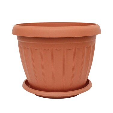 The Garden Center Terracotta Round Plastic Planter 40cm