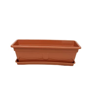 The Garden Center Terracotta Rectangular Plastic Planter 46cm