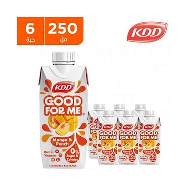 عصير كدّ "جود فور مي" بنكهة المانجو والخوخ 250 مل × 6 قطع