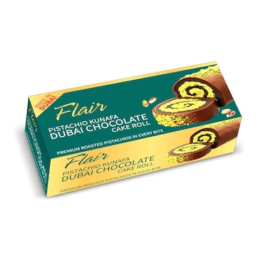 فلير كنافة بالفستق دبي رول كيك الشوكولاتة 165 جرام