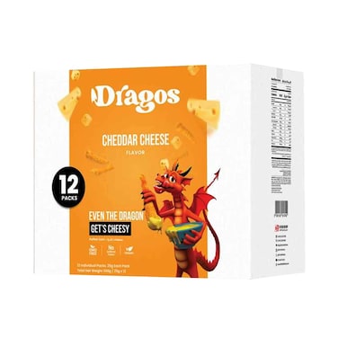Dragos Puffed Corn Cheddar Cheese 25gx12 Pieces