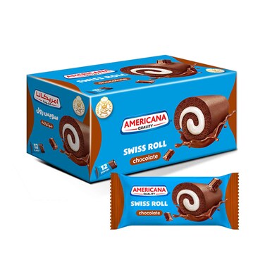 Americana Swill Roll Chocolate 20gx12 Pieces