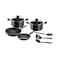 Tefal Supercook 9 Pieces Cookware Set Black
