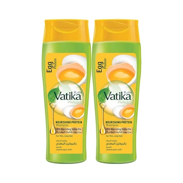 Vatika Naturals Nourishing Protein Shampoo, Egg Protein With Nourishing Vatika Oils 400mlx2 Pieces