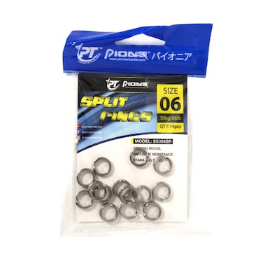 حلقات تقسيم بايونير من الفولاذ المقاوم للصدأ مقاس 06، عدد 14 قطعة