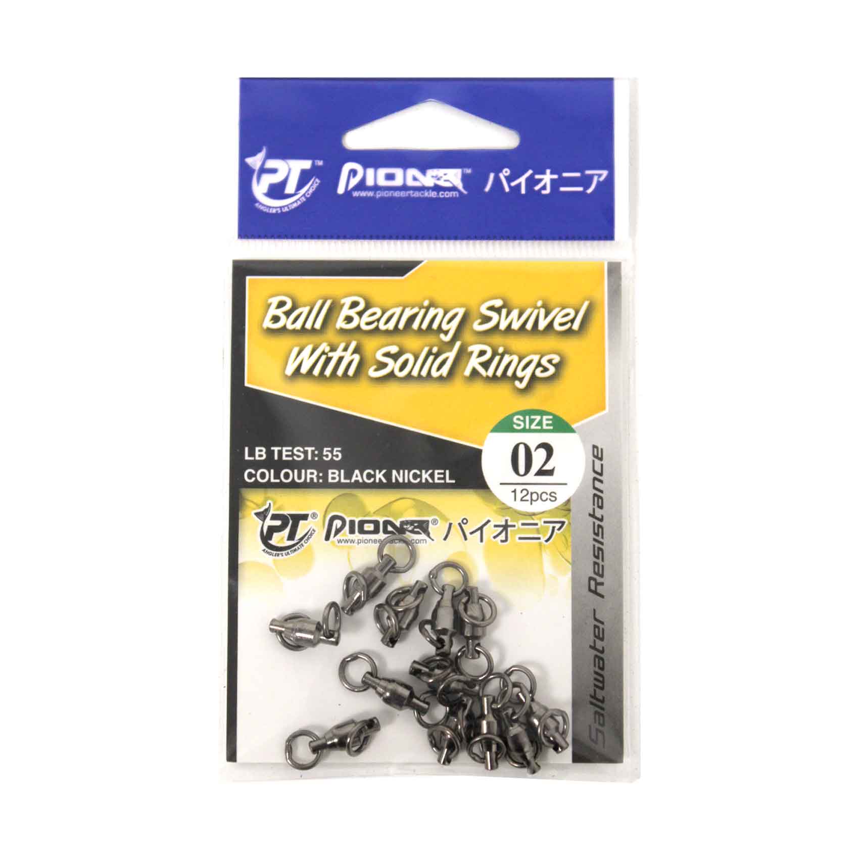 Pioneer Ball Bearing Swivel With Solid Rings Size 02, 12 Pieces