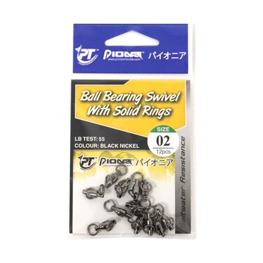 محمل كروي بايونير مع حلقات صلبة مقاس 02، عدد 12 قطعة