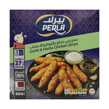 Perla Frozen Chicken Strips With Garlic &amp; Herbs 300g