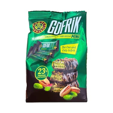 Gofrik Mini Dark Chocolate Wafer With Pistachio Paste 125g