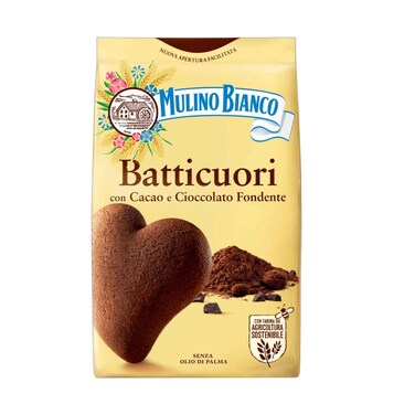 Barilla Mulino Bianco Batticuori, Biscuit With Cocoa and Dark Chocolate 350g