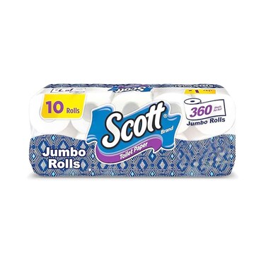 لفائف ورق تواليت سكوت جامبو، 360 ورقة × 10 لفائف