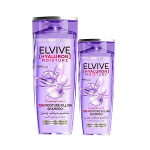 L'oreal Paris Elvive Shampoo, Hyaluron Moisture For Dehydrated Hair 400+200ml