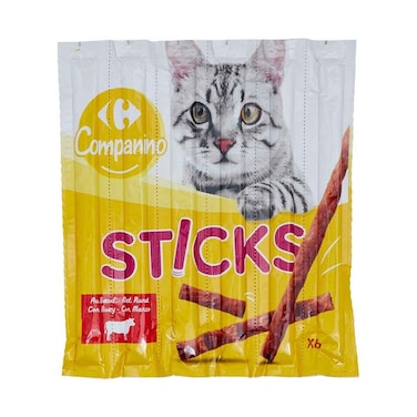 عصي حلويات للقطط كارفور كامبانينو 5 جم × 6 قطع