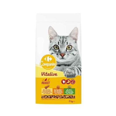 Carrefour Companino Vitalive Poultry Carrot Pea Adult Cat Food 2kg