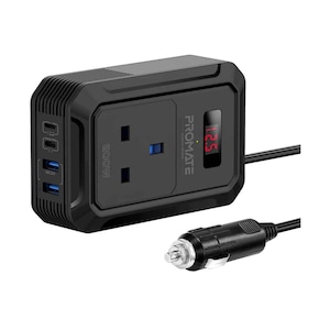 Promate Multi Port DC to AC Power Inverter AC Socket 200W